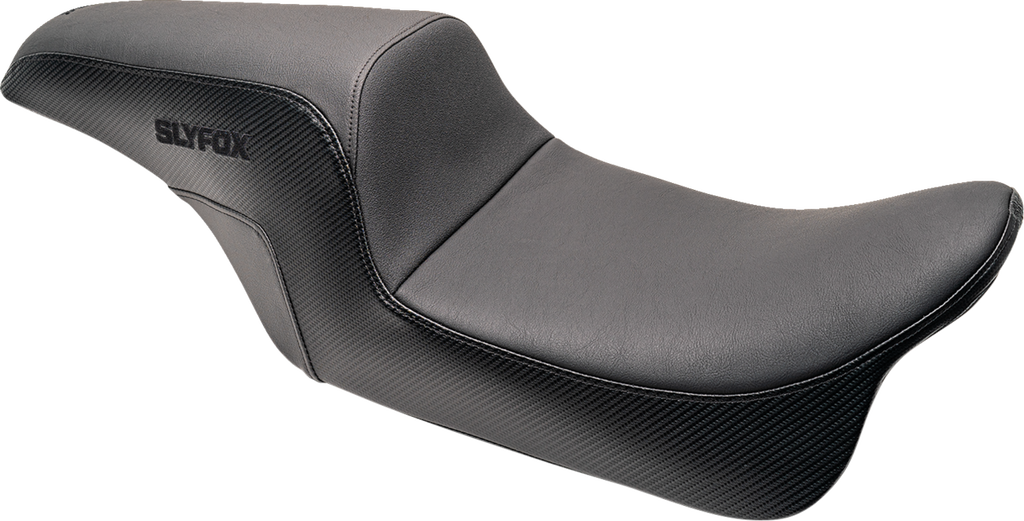 Drifter Seat - Black Logo - Smooth Vinyl - Carbon Fiber - FL '97-'07