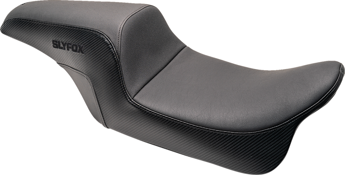 Drifter Seat - Black Logo - Smooth Vinyl - Carbon Fiber - Dyna '06-'17