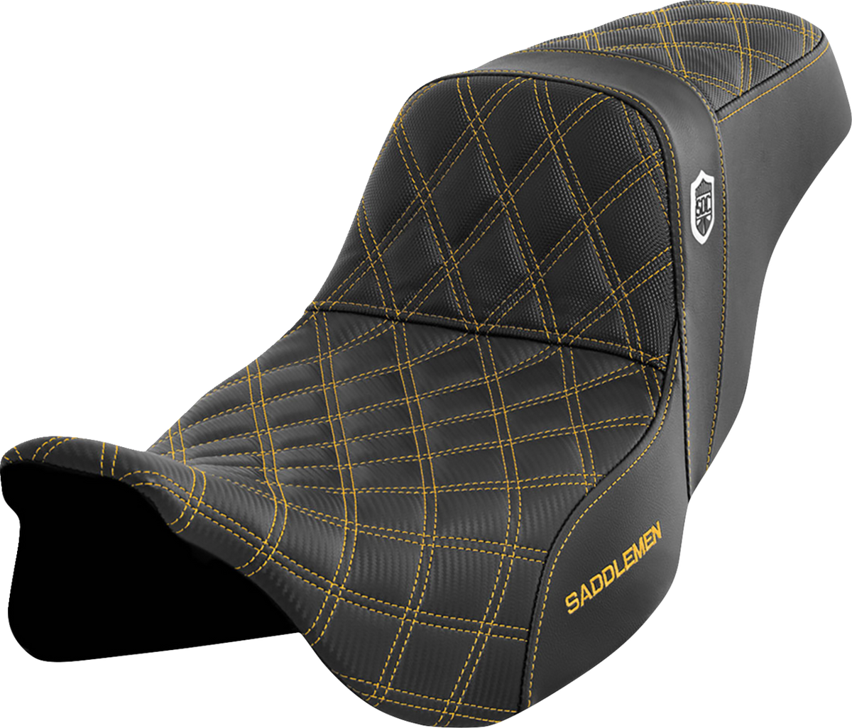 Pro Series SDC Performance Seat - w/o Backrest - Gold Stitch - FLH/FLT '08-'23
