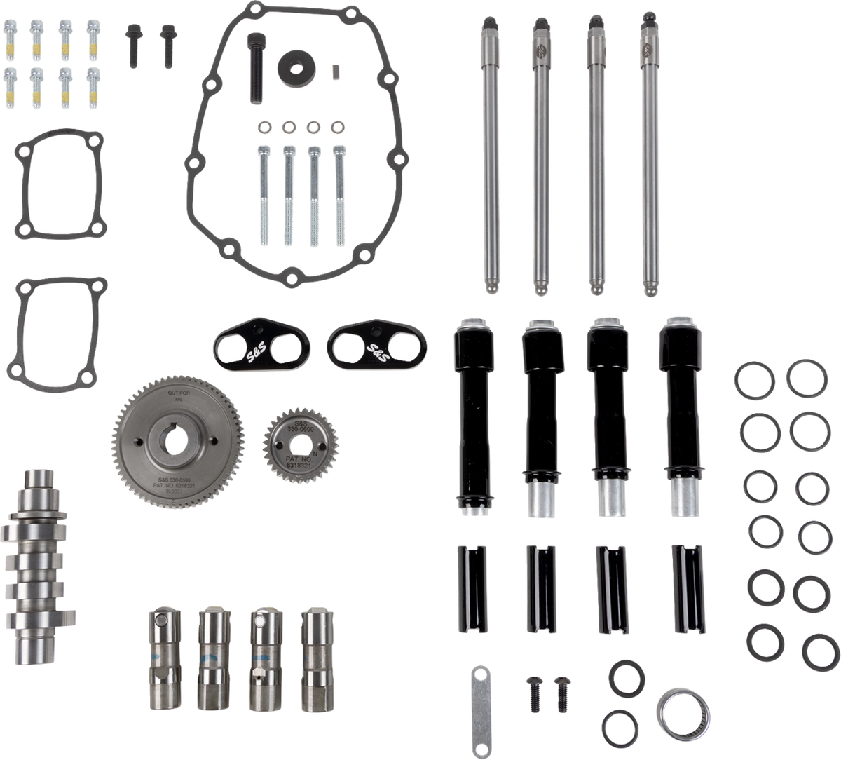 Camshaft Kit - 496 Gear Drive - Black Pushrod Tubes - M8