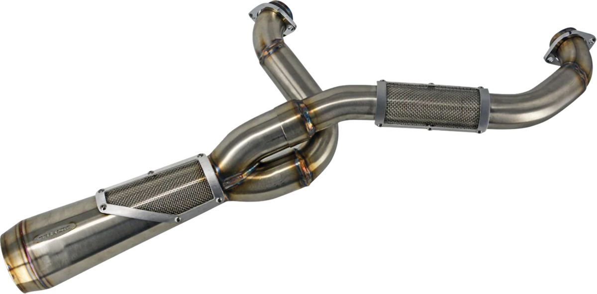 2-into-1 Big Sexy Exhaust System - Brushed Stainless Steel - M8 Softail