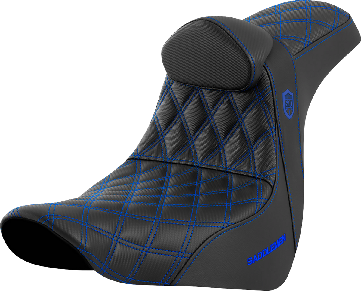 Pro Series SDC Performance Seat - w/ Backrest - Blue Stitch - FL/FX '18-'23