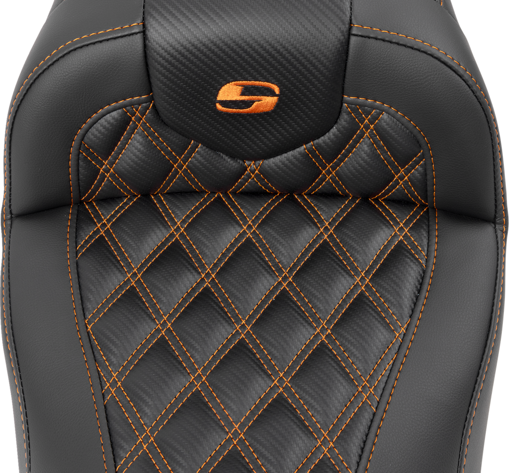 RoadSofa™ Seat - without Backrest - Carbon Fiber - Orange Stitch - FL/FX '23-'24