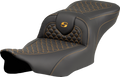 Roadsofa™ Seat - Dragon Scale Stitch - Gold Stitch - w/o Backrest - FLTR/FLHX '23-'24