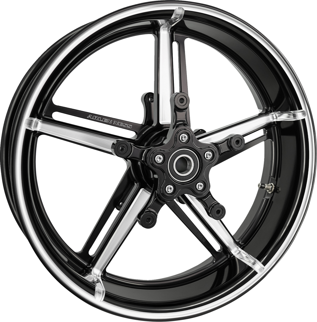 Wheel with Hub/Adapter - Factory 24 - Front - Black/Contrast Cut - 18x5.5