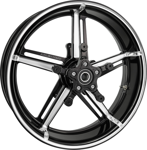 Wheel with Hub/Adapter - Factory 24 - Front - Black/Contrast Cut - 21x5.5