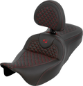 Roadsofa™ Seat - Dragon Scale - Red Stitch - with Backrest - Touring '08-'25