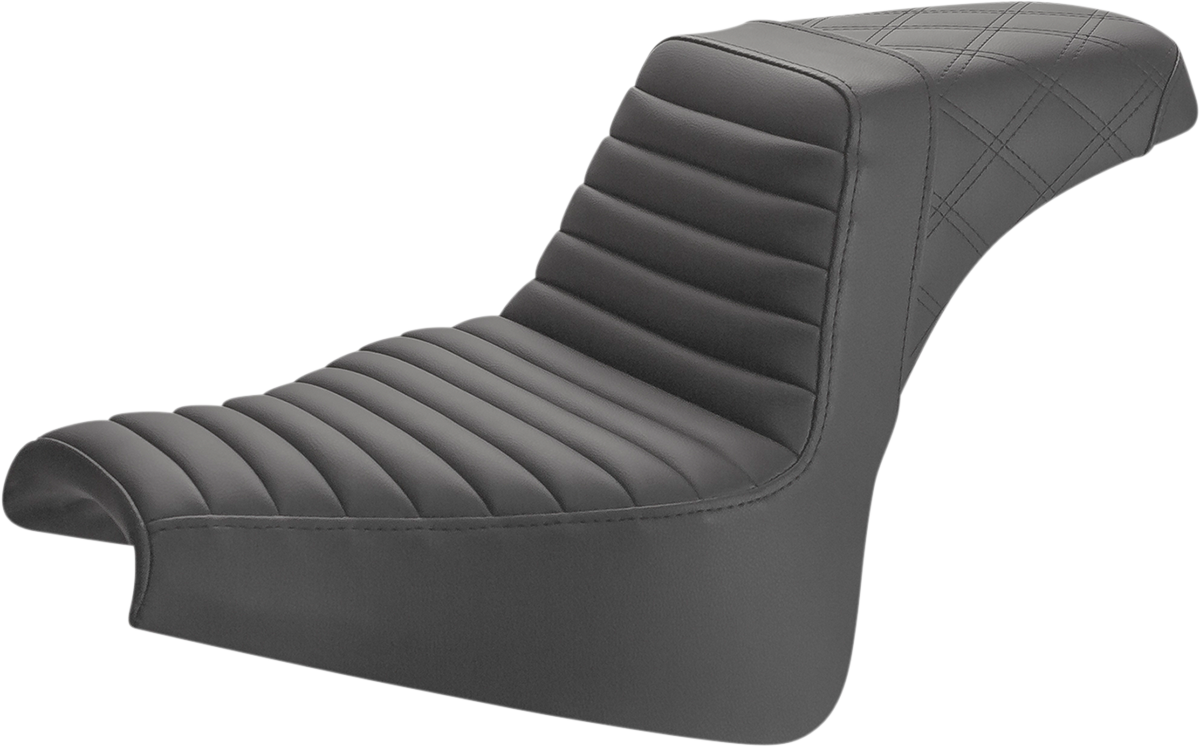 Step-Up Seat - Front Tuck-n-Roll/Rear Lattice Stitch - Black - FXFB/S '18-'23