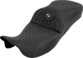 Extended Reach RoadSofa™ Seat - Dragon Scale - w/o Backrest - Silver Stitch - FLH/FLT '08-'25