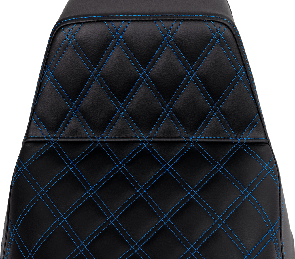 Step-Up Seat - Front Lattice Stitch - Blue Stitch - FLH/FLT '08-'23