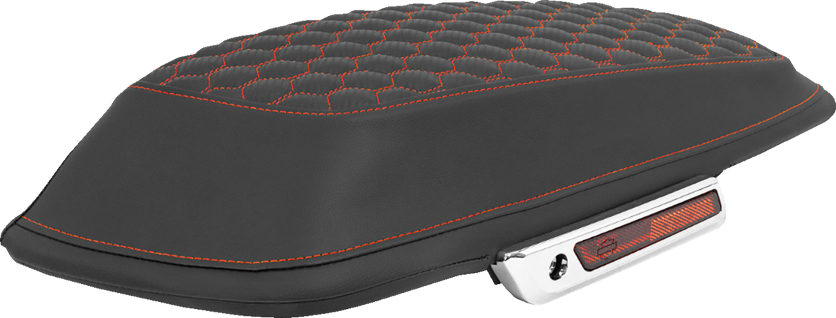 Saddlebag Lid Covers - Honeycomb - Red Stitch - FLT/FLH '14-'25