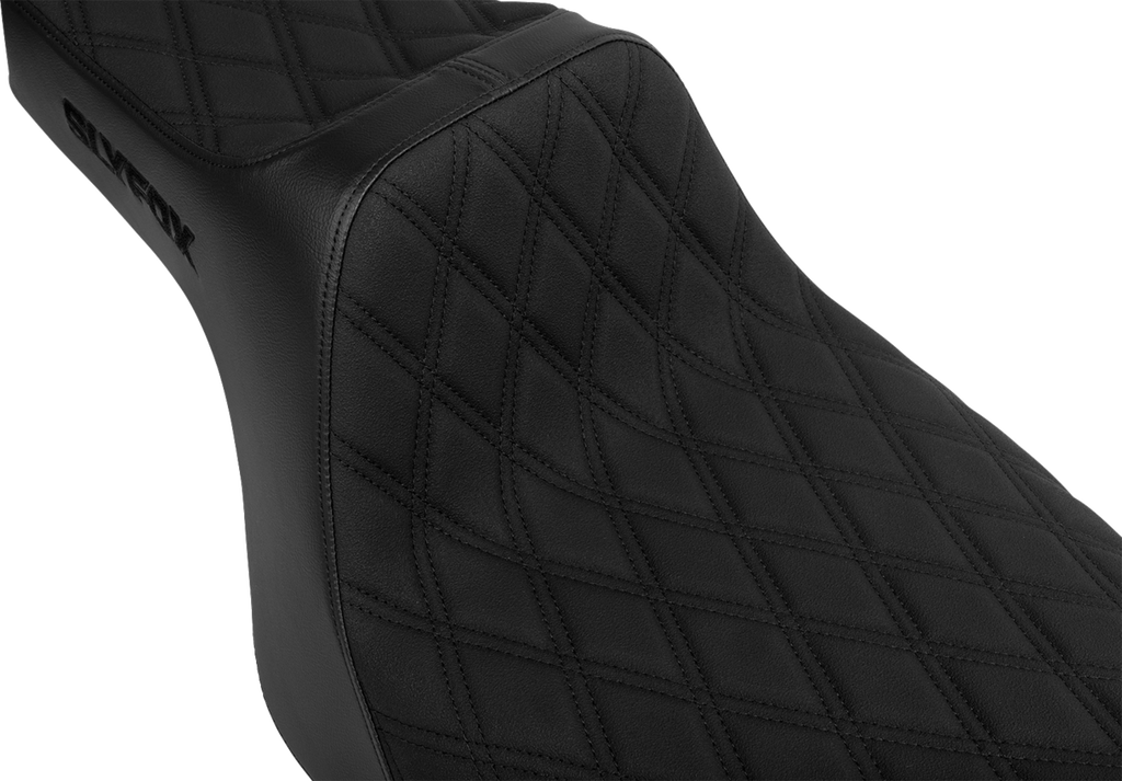 High Noon Seat - Double Diamond - Black Logo - Black Stitch - FLH/FLT '23-'25