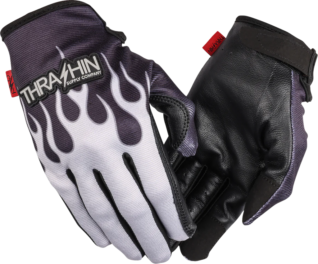Stealth Leather Palm Flame Gloves - Gray - Large