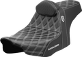 Pro Series SDC Performance Seat - White Stitching - w/ Backrest - FLT/FLH '23-'25
