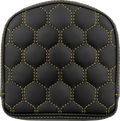 RoadSofa™ Sissy Bar Pad - Honeycomb - Gold Stitching