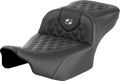 Roadsofa™ Extended Reach Seat - without Backrest - Lattice - Silver Stitch - FLTR/FLHX '23-'24