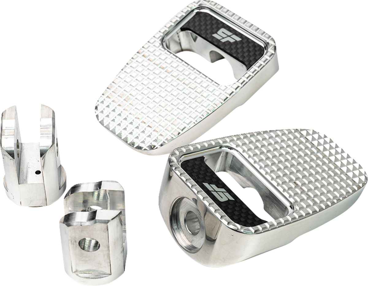 Foot Pegs - Silver Polished - Front