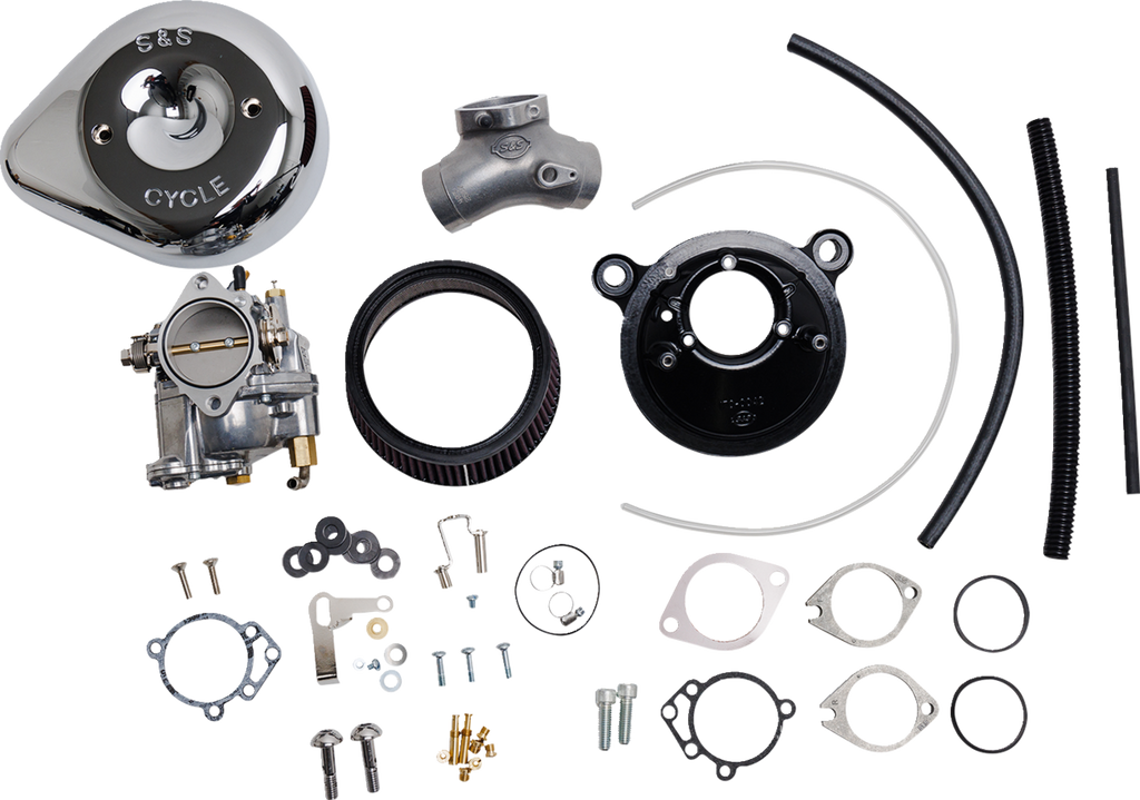 Super E Carburetor with Stealth Air Cleaner Kit - Chrome - Twin Cam