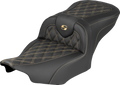 RoadSofa™ Seat - without Backrest - Lattice Stitch - Gold Stitch - FLH/FLT '23-'26
