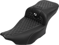 Roadsofa™ Extended Reach Seat - with Backrest - Honeycomb - White Stitch - FLTR/FLHX '23-'24
