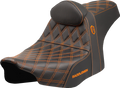 Pro Series SDC Performance Seat - Orange Stitching - w/ Backrest - FLT/FLH '23-'25