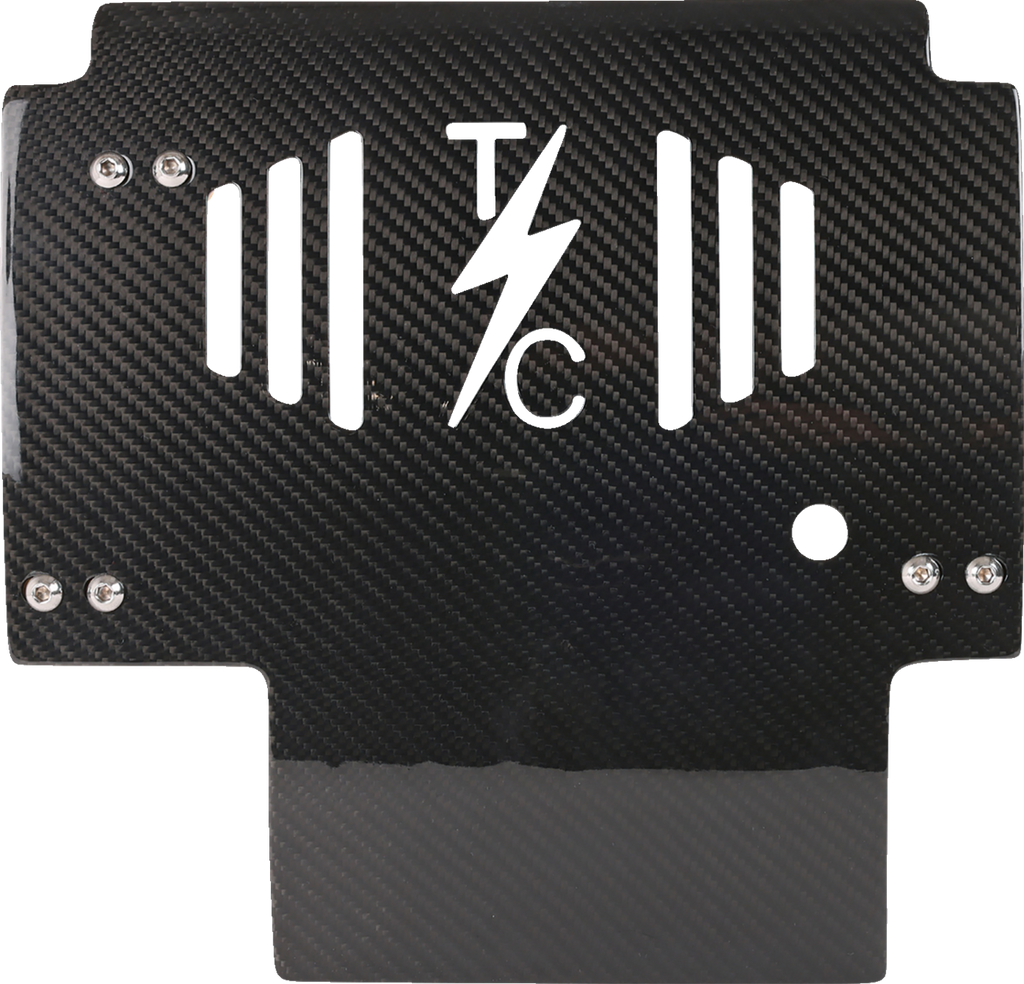 Skid Plate - Carbon Fiber/Gloss - With Gold Brackets - FLHX/FLTRX