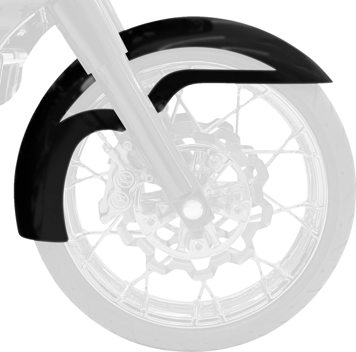 Ventana Front Fender - Black - 16"-19" Wheel - HD Touring/Trike