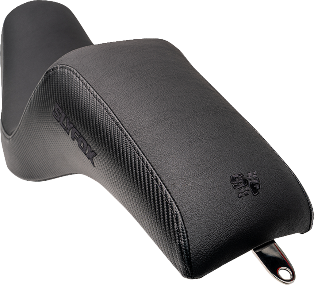 Drifter Seat - Black Logo - Black Vinyl w/ Slipstop - Carbon Fiber - Dyna '96-'03