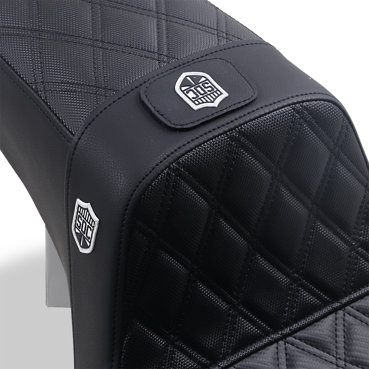 Pro Series SDC Performance Seat - w/ Backrest - Lattice Stitch/Lumbar Gripper - FLD/FXD '06-'17