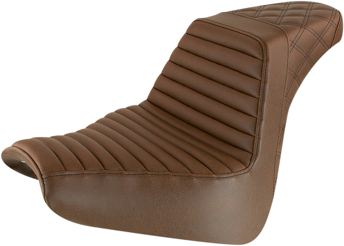 Step-Up Seat - Front Tuck-n-Roll/Rear Lattice Stitch - Brown - FXBR/S '18-'20