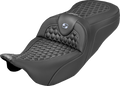 Roadsofa™ Seat - Honeycomb Stitch - Silver Stitch - No Backrest - FLH/FLT '08-'25