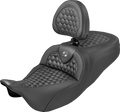 Roadsofa™ Seat - Honeycomb Stitch - Gray Stitch - With Backrest - FLH/FLT '08-'25