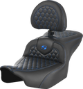 Roadsofa™ Seat - with Backrest - Honeycomb - Blue Stitch - FLTR/FLHX '23-'24