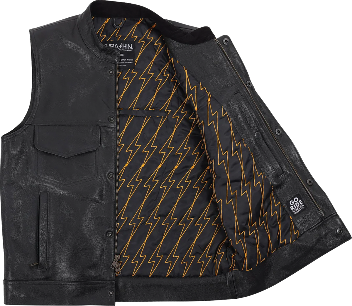 Mulholland Leather Riding Vest - Black - Small