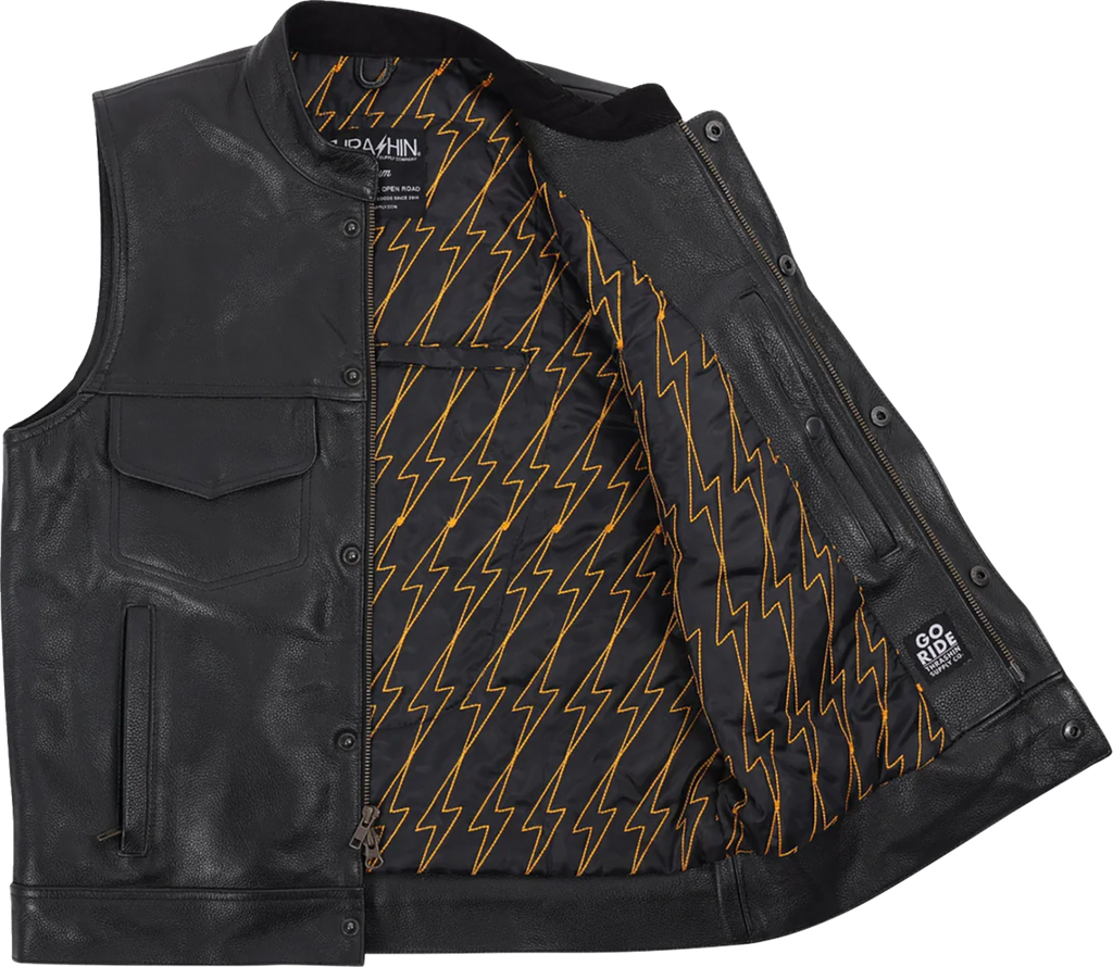 Mulholland Leather Riding Vest - Black - Large