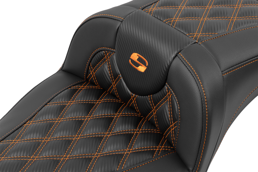 Roadsofa™ Extended Reach Seat - without Backrest - Lattice Stitch - Orange Stitch - FL/FX '23-'24