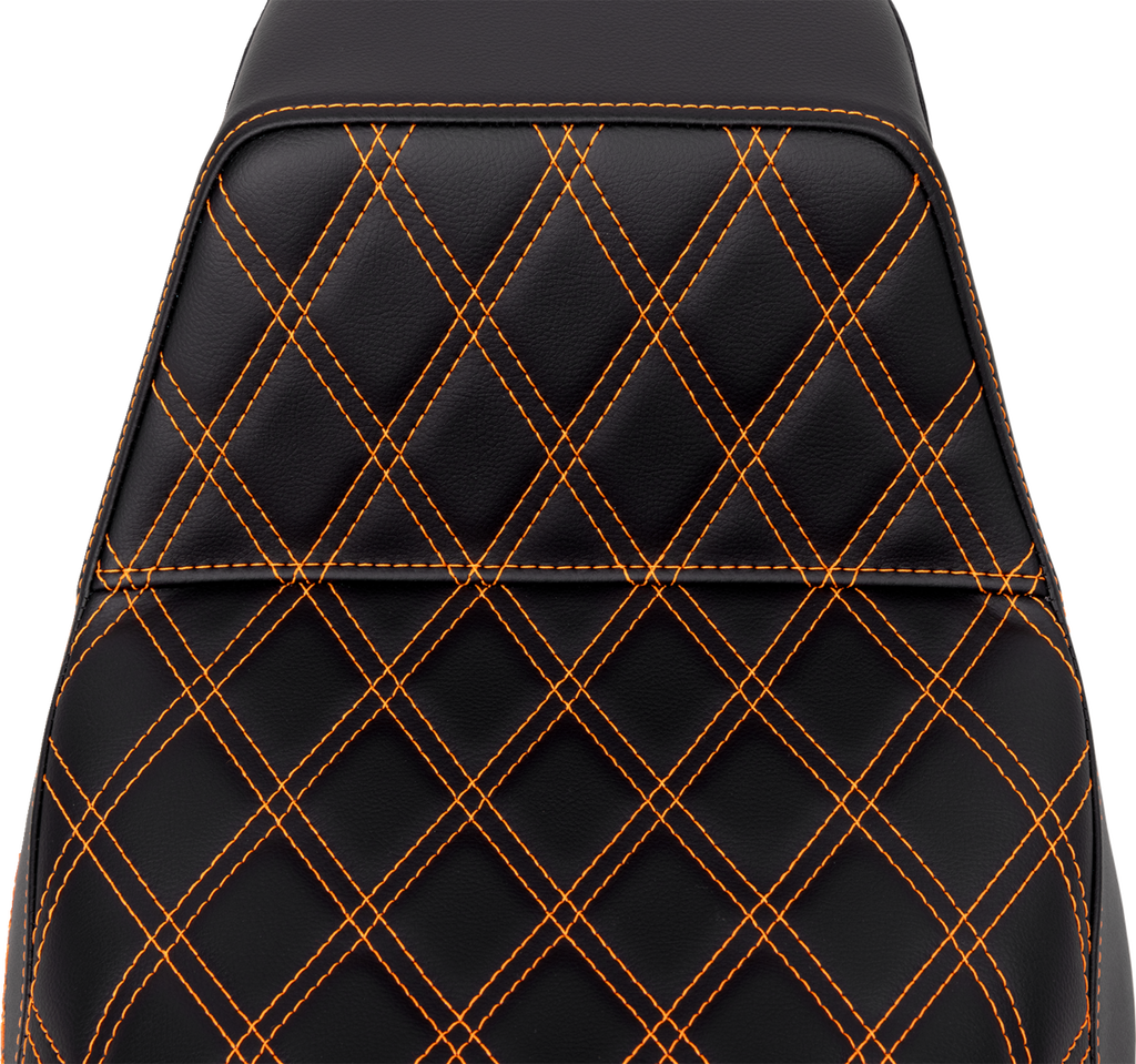 Step-Up Seat - Front Lattice Stitch - Orange Stitch - FLH/FLT '08-'23