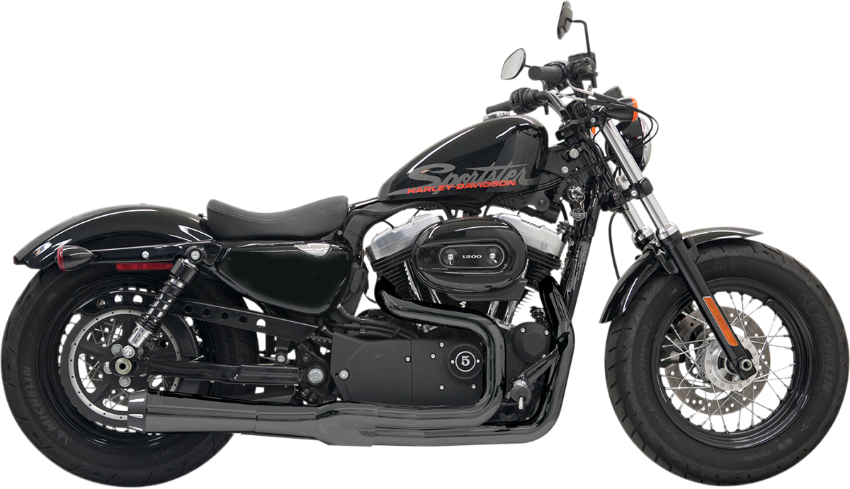 Mega Power Exhaust - Black - Short - '04-'13 XL with Mid/For