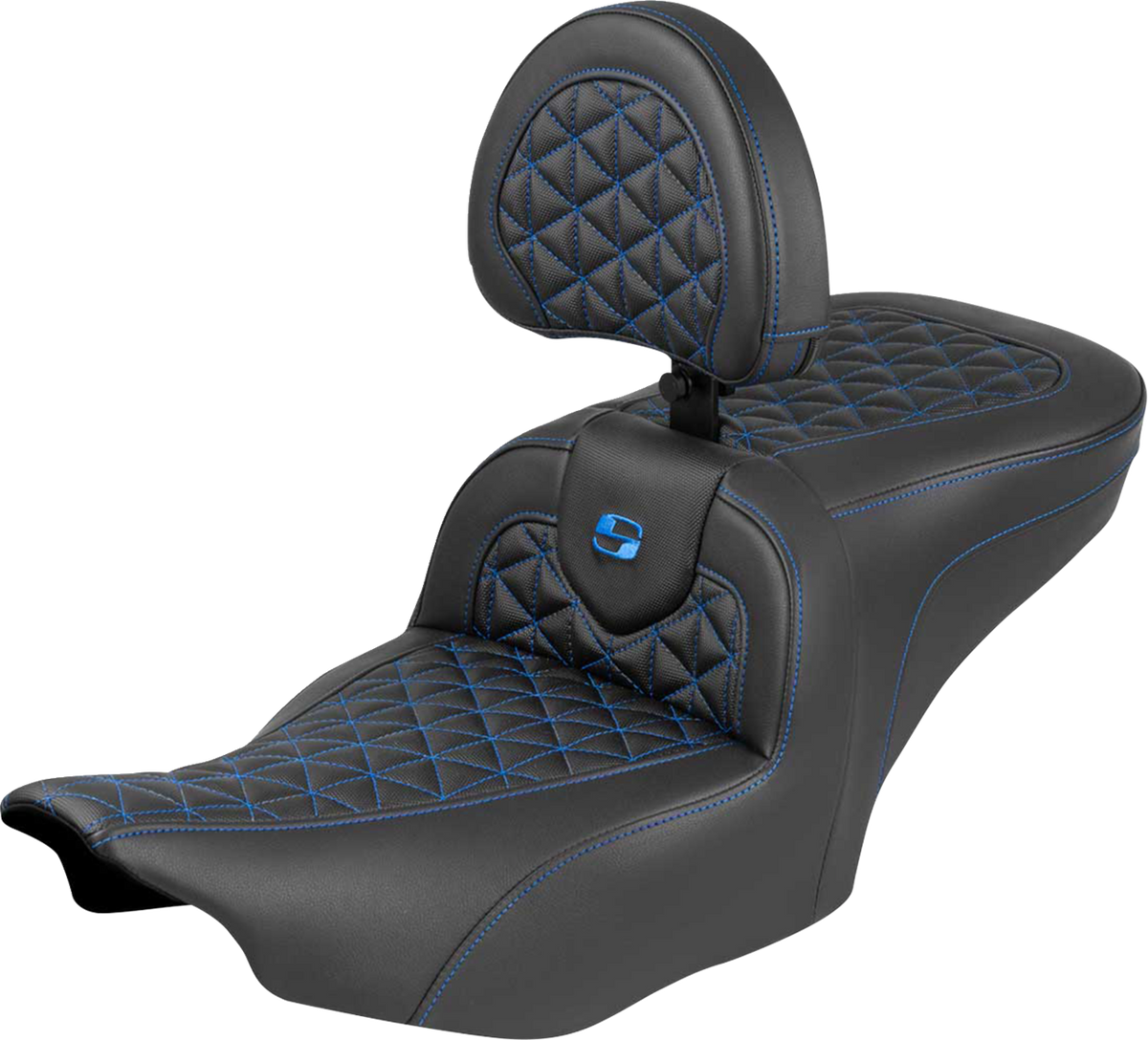 Roadsofa™ Seat - with Backrest - Blue Stitch - FLH/FLT '23-'25