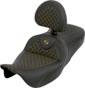 Roadsofa™ Seat - Dragon Scale - Gold Stitch - with Backrest - Touring '08-'25