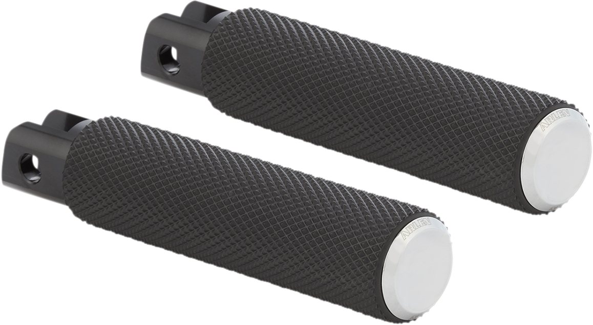 Knurled Foot Pegs - Chrome - FX/FL '18-'26