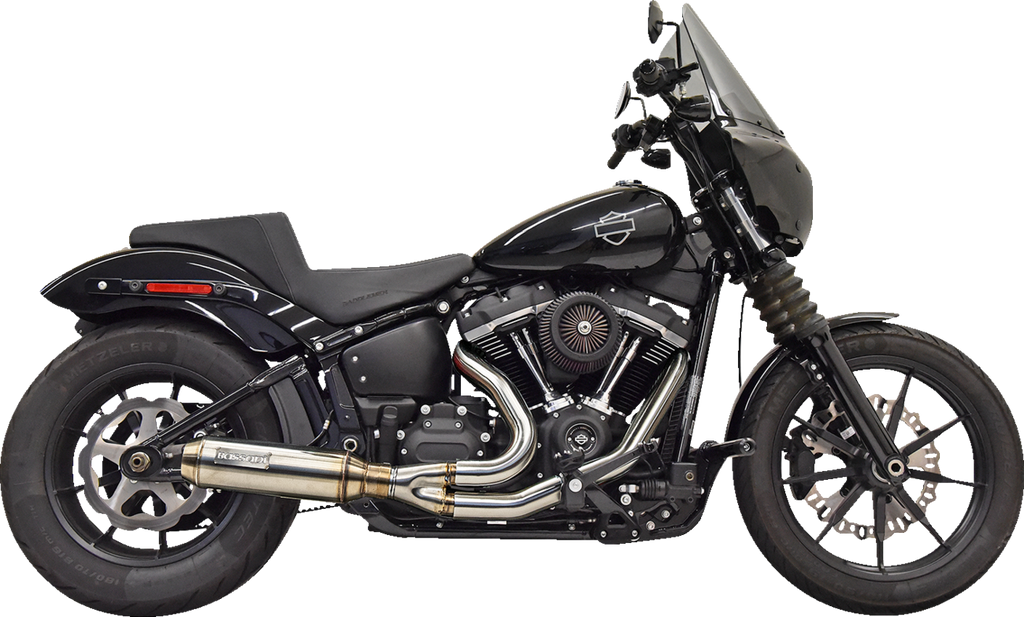 2-into-1 Super Bike Exhaust System with 4" Muffler - Stainle