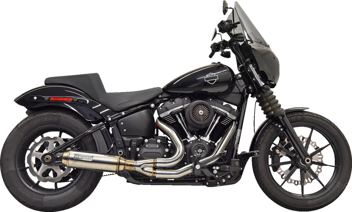 2-into-1 Super Bike Exhaust System with 4" Muffler - Stainle