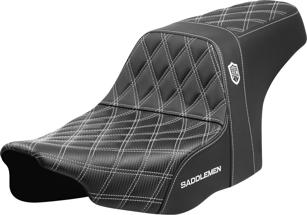 Pro Series SDC Performance Seat - White Stitching - w/o Backrest - FLT/FLH '23-'24