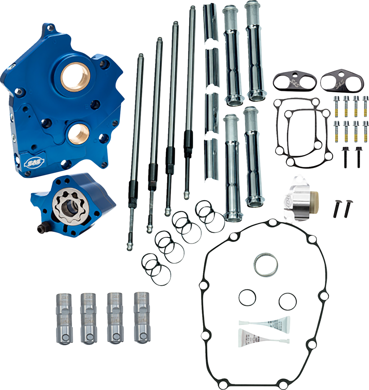 Cam Chest - Oil Cooled - Chain Drive - Chrome Pushrod Tubes - M8