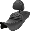 Roadsofa™ Extended Reach Seat - with Backrest - Tuck-n-Roll - Carbon Fiber - FLH/FLT '08-'24