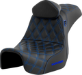 Pro Series SDC Performance Seat - w/ Backrest - Blue Stitch - Dyna '06-'17