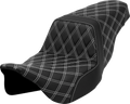 Step-Up Seat - Lattice Stitch - White Stitch - FLH/FLT '08-'23