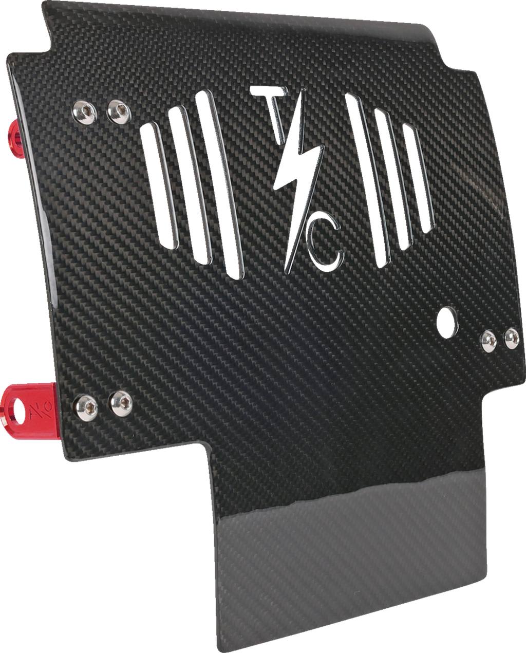 Skid Plate - Carbon Fiber/Gloss - With Red Brackets - FLHX/FLTRX