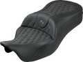 Roadsofa™ King Seat - Without Backrest - Lattice Stitch - Gray Stitch - FLH/FLT '08-'25